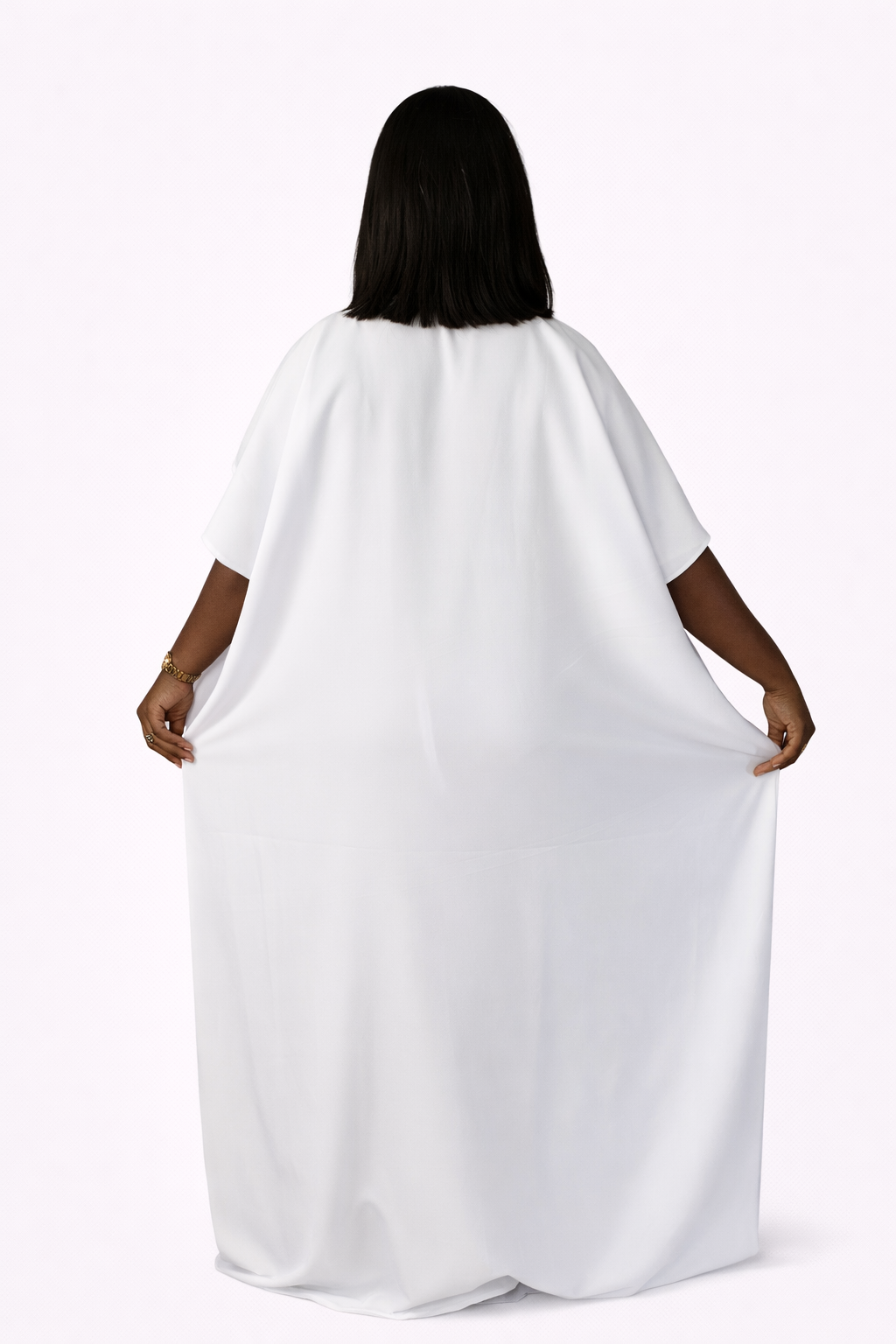 Boubou long avec plastron tissé